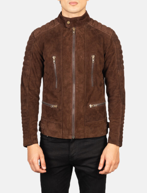 LE-Damian Mocha Suede Biker Jacket