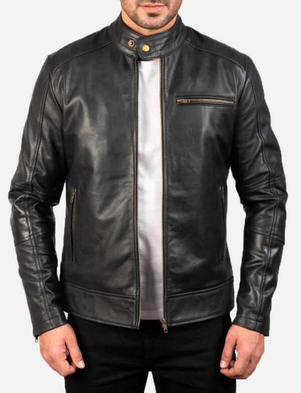 LE-Dean Black Leather Biker Jacket