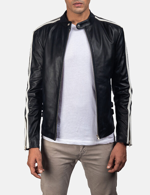 LE-Hank Black Leather Biker Jacket