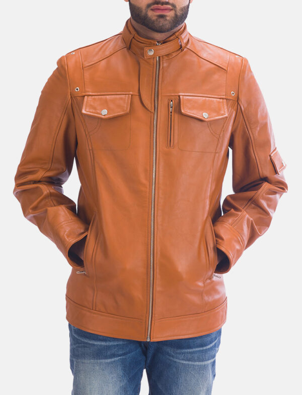 LE-Hans Tan Brown Leather Jacket