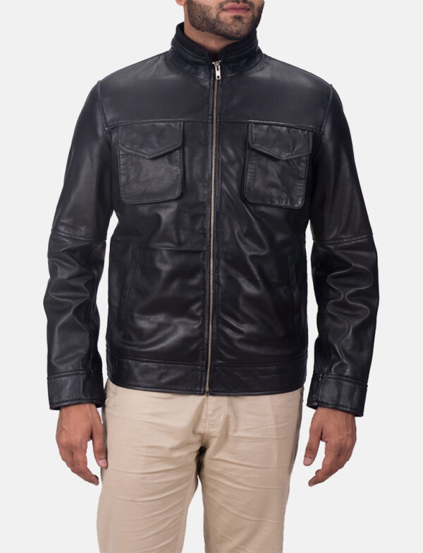 LE-Maurice Black Leather Jacket