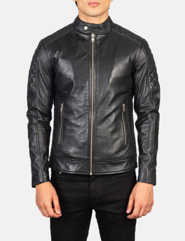 LE-Fernando Quilted Black Leather Biker Jacket